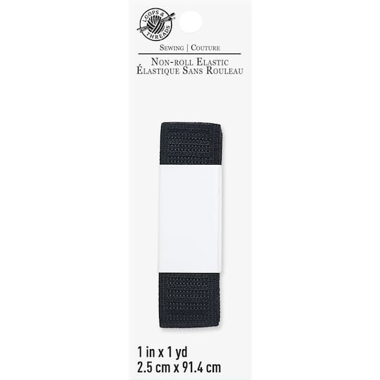 12 Pack: Black Non-Roll Elastic by Loops & Threads®